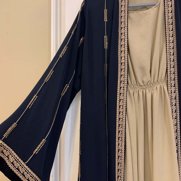 Navy blue abaya set Eid abaya - Picture 3 of 5